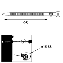 Uchwyt Paskowy Zaciskowy UP-z Φ38 UV, 95mm, czarny