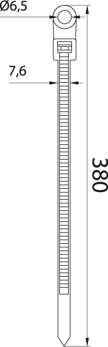 Cable tie with a hole - OZOc-8/380UV, black, lenght: 380mm