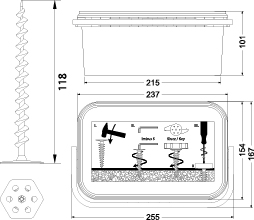 Wkręcany kołek do montażu w izolacji KWM-120 BOX, z kluczem, na klucz imbus 5