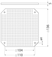 Mounting Plate PM160, perforated, for Ppt-EH160 and PPt-EH161 boxes, color: gray