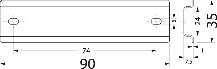 Bracket WTH 1/TH35/90