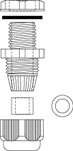 Metric Gland M50, ? mount. 50mm, ? of wire: 30-38mm, kolor: gray, IP68