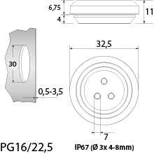 Multigate TSSM PG16/22.5 Grey, multi