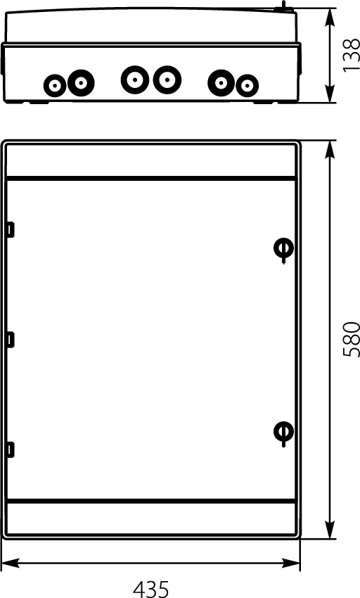 Rozdzielnica hermet. RH-54/3B (białe drzwi), listwy zaciskowe, wspornik TH35, IK07, 1000V DC, IP65,elektro-plast