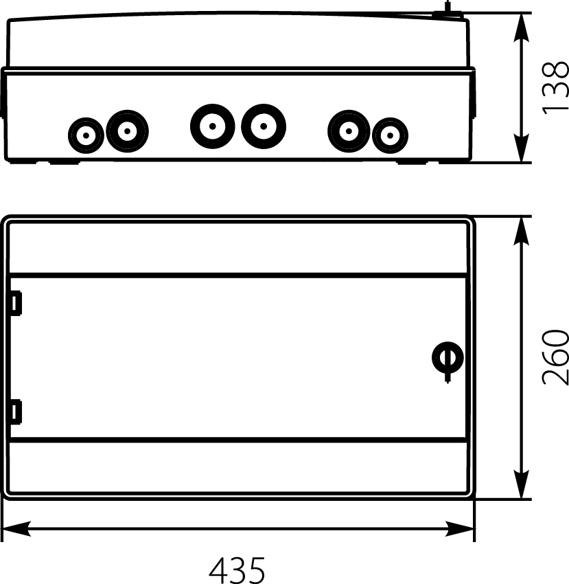 Rozdzielnica hermet. RH-18/B (białe drzwi), listwy zaciskowe, wspornik TH35, IK07, 1000V DC, IP65,elektro-plast
