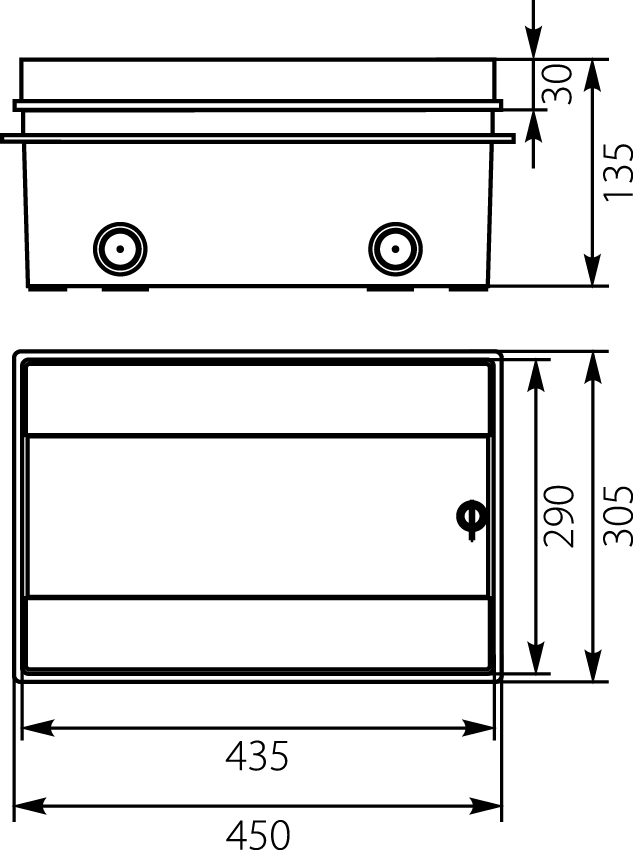Hermetic distribution board RHp-18/B (white doors),elektro-plast