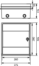 Hermetic distribution board RHp-8/B (white doors)