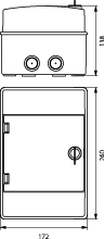 Hermetic Distribution Board RH-4/UV, AC/DC, 1500VDC, 500VAC, IP65, color: gray