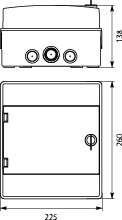 Hermetic Distribution Board RH-6/UV, AC/DC, 1500VDC, 500VAC, IP65, color: gray
