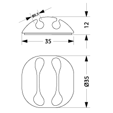 Uchwyt kablowy samoprzylepny UKSO-22, 2xØ5.5mm, kolor: czarny