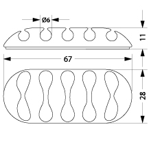 Uchwyt kablowy samoprzylepny UKSO-5, 5xØ6mm, kolor: czarny