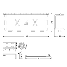 Cable Sleeve with gel MZGEL180, 180x74x41mm, GELEBOX, IPX8, 0.6/1kV + Cable Connector 5x1.5-6mm²