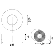 Insulation Self-Vulcanizing Tape TIS-25, 2.5cm x 4.5m, black