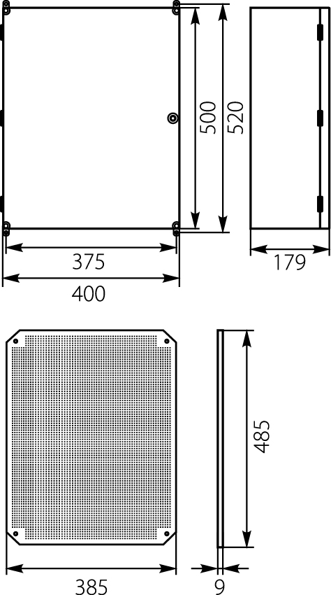 Obudowa z tworzywa UNIbox Uni-2/PM, panel membranowy P-MB-51, płyta montażowa,  uchwyty do montażu naściennego, IP65, IK07,elektro-plast