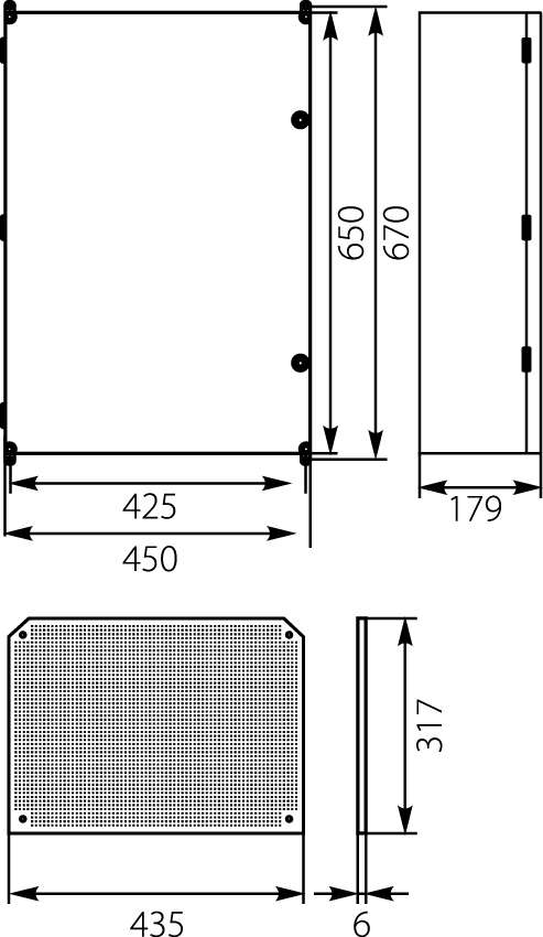 Obudowa z tworzywa UNIbox Uni-3/PM, panel membranowy P-MB-51, płyta montażowa,  uchwyty do montażu naściennego, IP65, IK07,elektro-plast