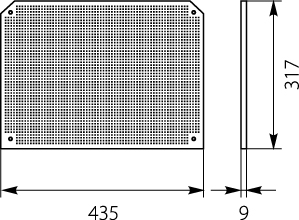 Płyta montażowa PM-UNI-3 perforowana, do obudowy UNI-3