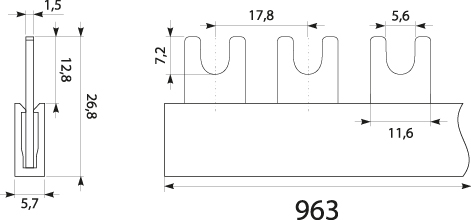 Current terminal strip 1F  S-541F-16