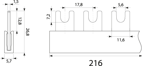 Current terminal strip 1F  S-121F-16