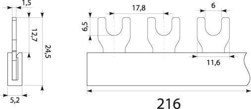 Current terminal strip 1F  S-121F-12