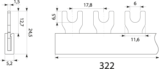 Current terminal strip 1F  S-181F-12