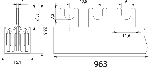 Current terminal strip 3F  S-543F-10