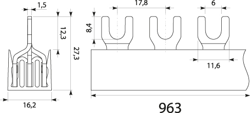 Current terminal strip 3F  S-543F-12