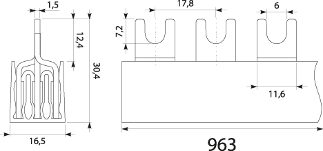 Current terminal strip 3F  S-543F-16
