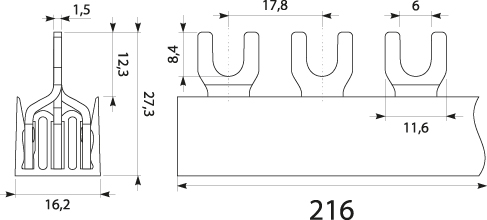 Current terminal strip 3F  S-123F-12