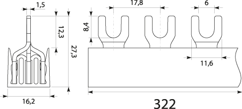 Current terminal strip 3F  S-183F-12