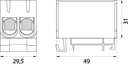 Connector WLZ35/2x50/s, Al/Cu, to TH35, color: gray, Cu160A Al145A
