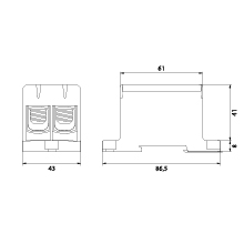 Connector WLZ35/2x95/s, Al/Cu, to TH35, color: gray, Cu245A Al220A
