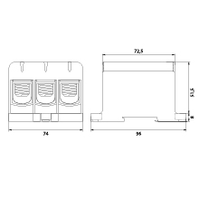 Connector WLZ35/3x150/n, color: blue, TH35