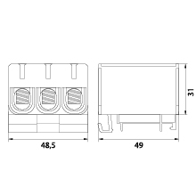 Connector WLZ35/3x50/s, color: gray, TH35