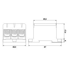 Złączka przelotowa WLZ35/3x95/z, color: żółto-zielony, na szynę TH35