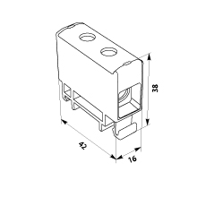 WLZ35P/16/z Connector Al/Cu. to TH35 rail, to flat surfaces, yellow & green colour, 85A