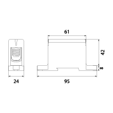Connector WLZ35P/95/s, Al/Cu, to TH35, color: gray, Cu245A, Al220A