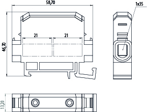 Złączka AL/Cu ZP-35/Z, 100A, 12kV, 240/415V, TH35