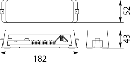 Equipotential Bonding BarSZW (with terminal cover) to flat surfaces, colour: gray