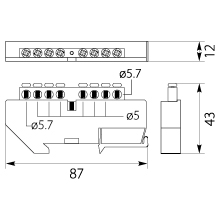 N and PE Terminal strip - LZGTH-8P to TH 35 rails, colour: green