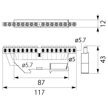 N and PE Terminal strip - LZBTH-16P to TH 35 rails, colour: blue