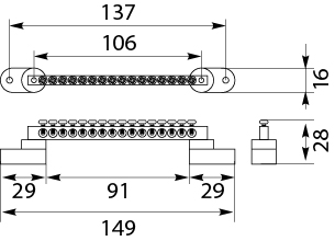 N and PE Terminal strip LZPG-16P