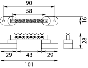 N and PE Terminal strip LZPG-8P
