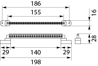 N and PE Terminal strip LZPG-24P