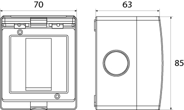 Single pole switch LPN IP55 - AQUA55, 16A, 250V~, color: gray