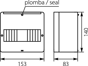 Rozdzielnica natynkowa RM-7, bez szybki rewizyjnej, z listwą (N+PE), IP30