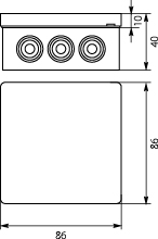 Installation Box VP-03 Without terminals, Lid click-clack, IP55