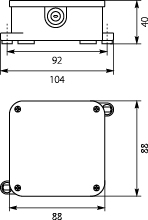 Installation Box VP-64 With terminals, 4-screw Lid, IP44