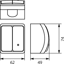 Two-Circuit Switch With Illumination VW-2L, screwless terminals, IP44
