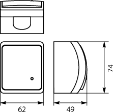 Single Push Button - Light With Illumination VW-6L, screwless terminals, IP44