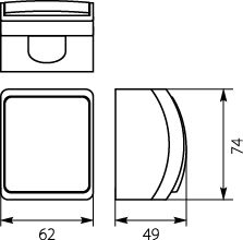 Universal/Two-Way Switch VW-7, without printed pictogram, screwless terminals, IP44